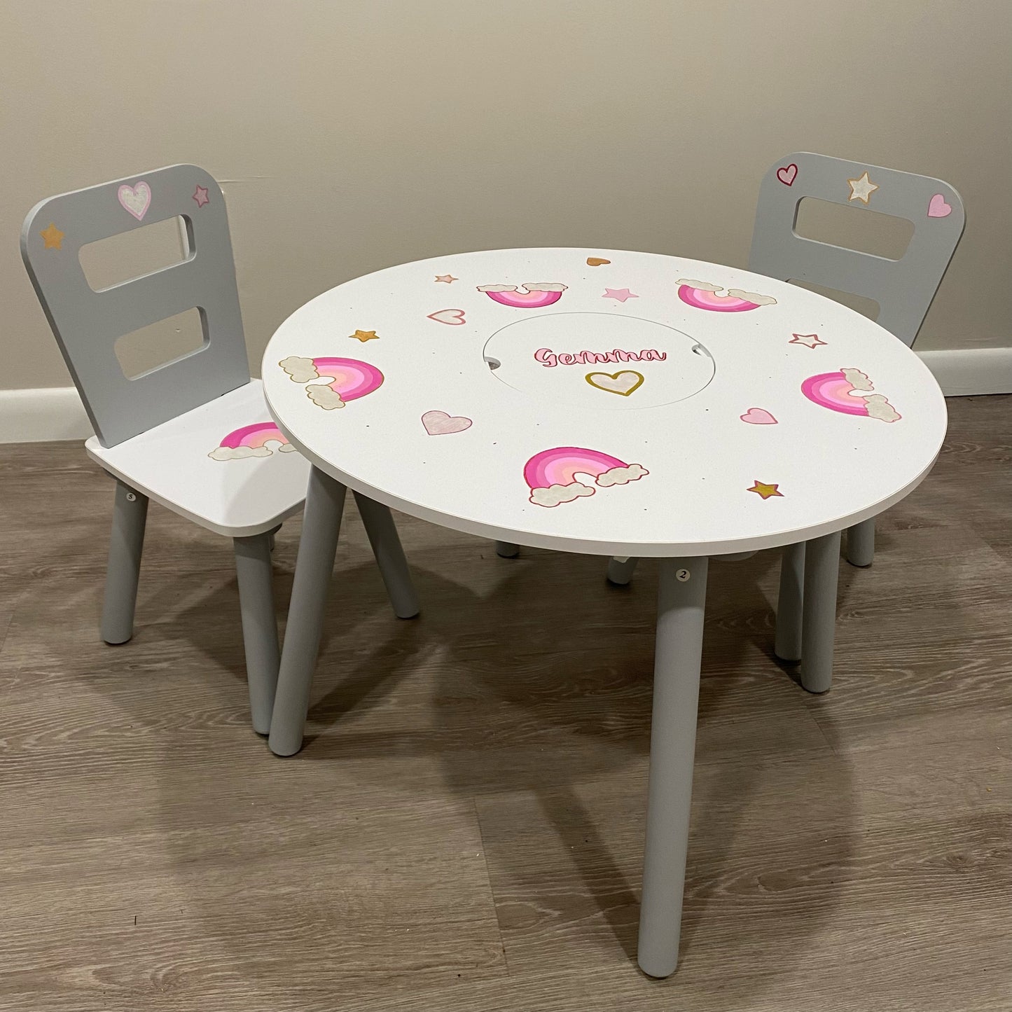 Round Storage Table & 2 Chair Set