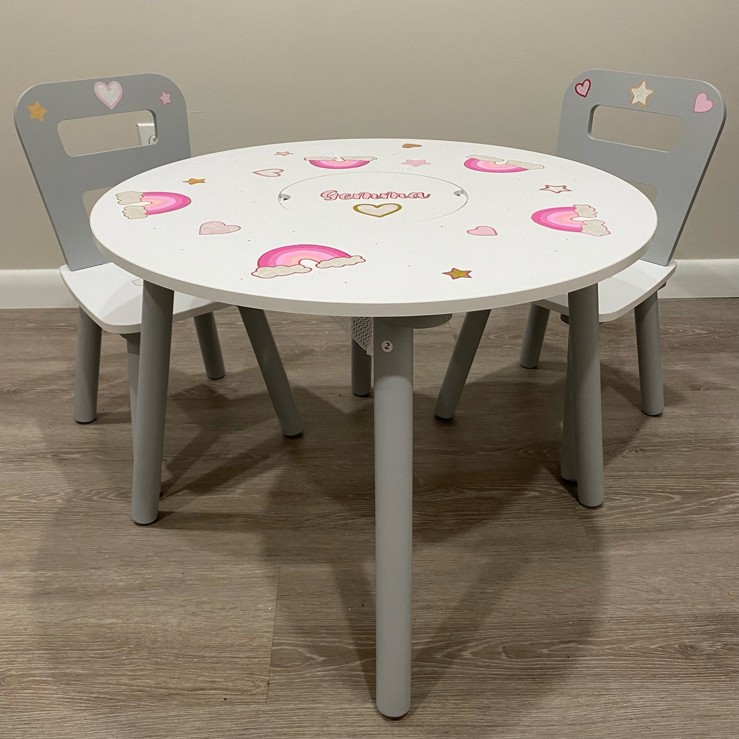 Round Storage Table & 2 Chair Set