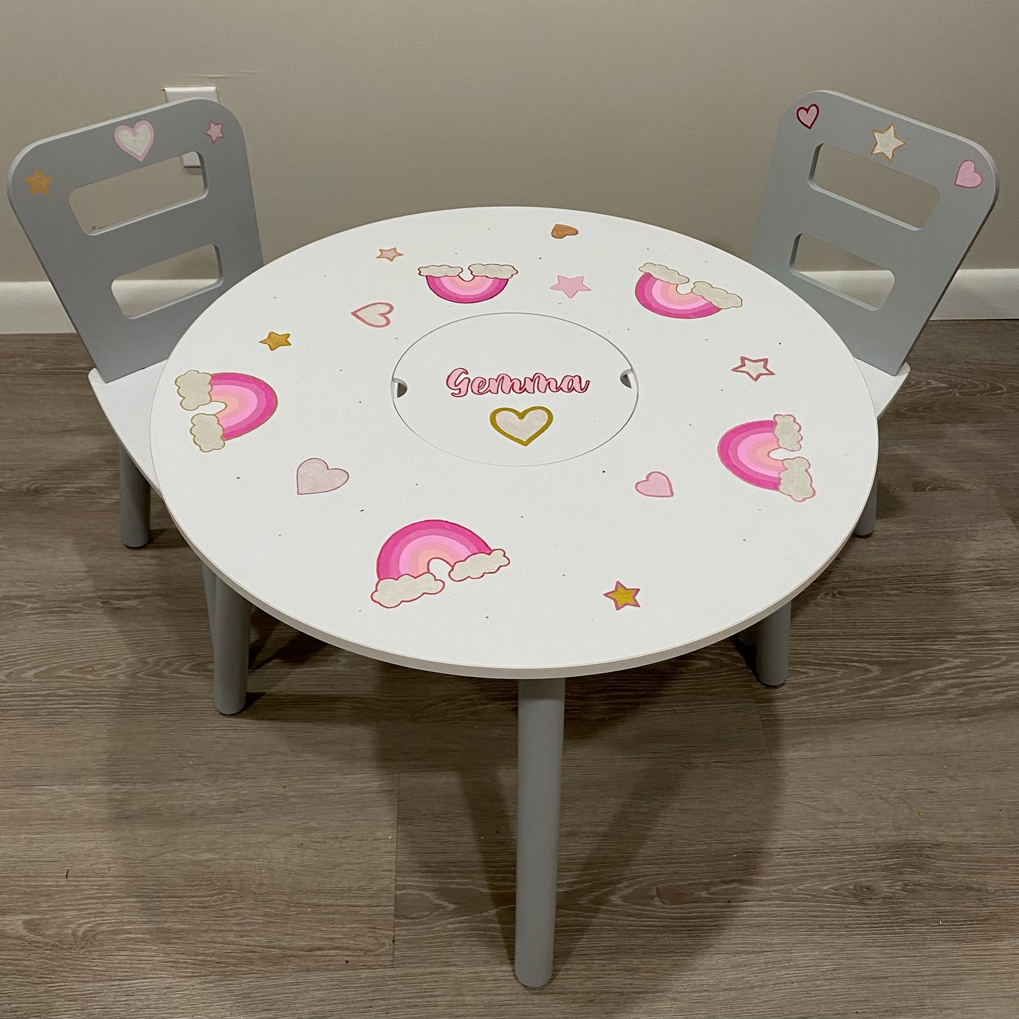 Round Storage Table & 2 Chair Set