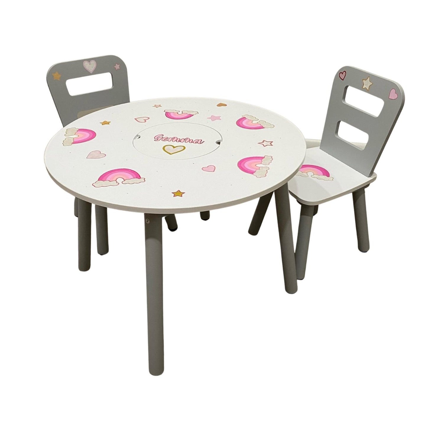 Round Storage Table & 2 Chair Set