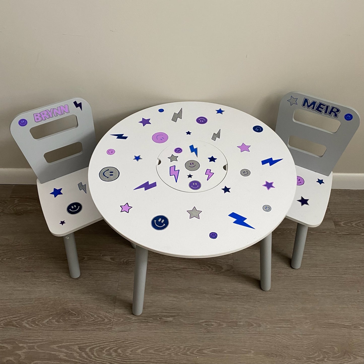 Round Storage Table & 2 Chair Set