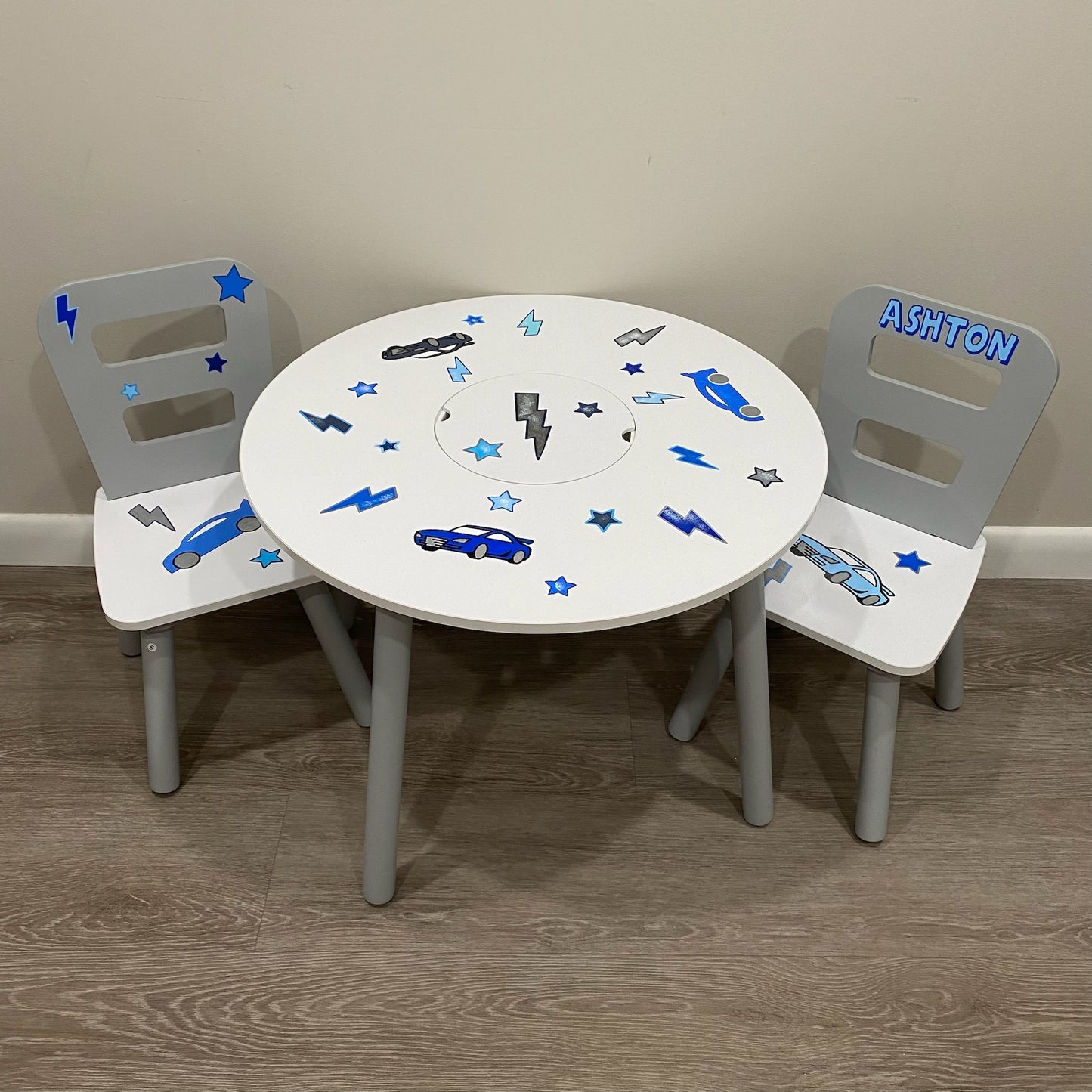 Round Storage Table & 2 Chair Set